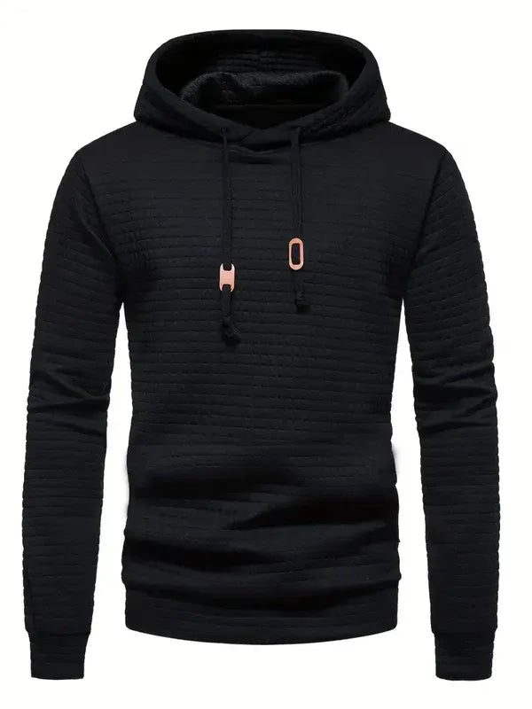 Sweat À Capuche Pour Homme À Texture Matelassée Avec Capuche Ajustable Et Poignets Côtelés Coupe Regular