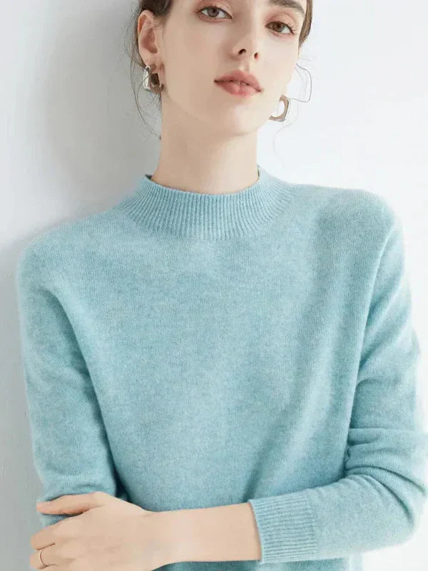 Pull Pour Femmes En Laine Mélangée Coupe Regular Manches Longues Col Rond Côtelé Nordisk Flair