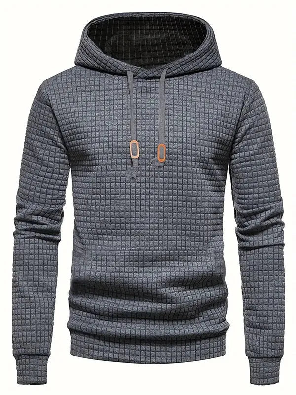Sweat À Capuche Pour Homme À Texture Matelassée Avec Capuche Ajustable Et Poignets Côtelés Coupe Regular
