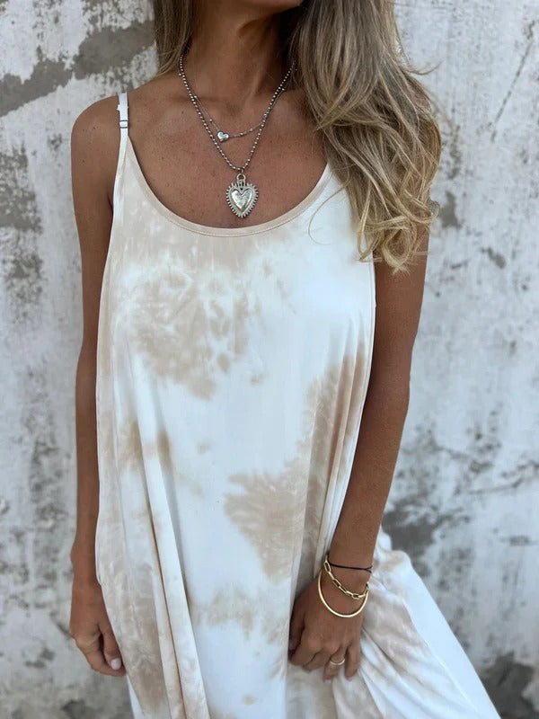Robe Maxi Décontractée Amawinc Encolure Scoop Bretelles Spaghetti Été Polyvalente Pour Temps Chauds