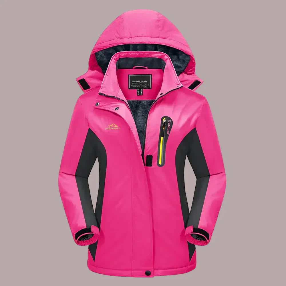 Amawinc Nordisk-Flair Veste Extérieure Femme Résistante À L Eau Doublée Polaire Capuche Et Poignets Ajustables