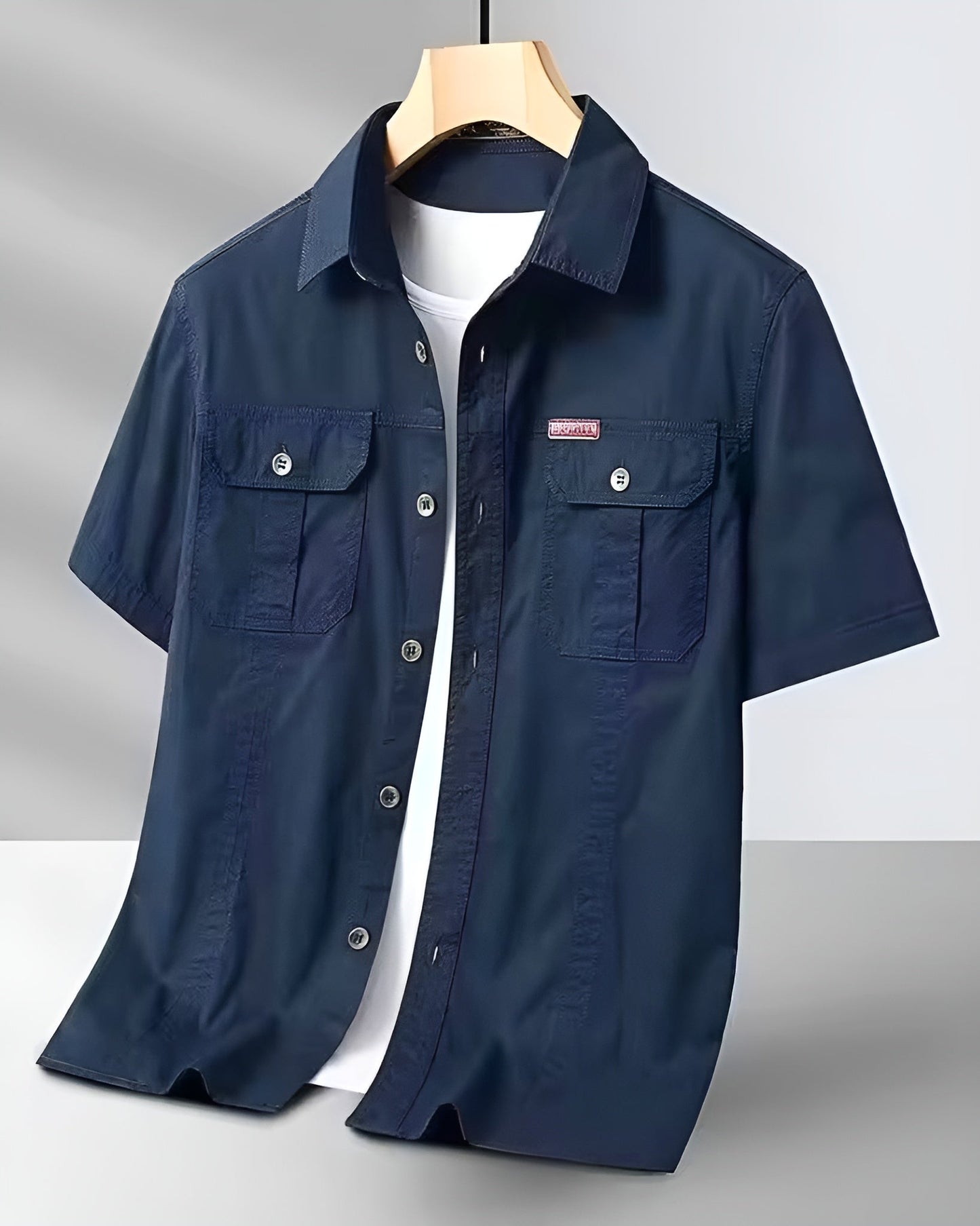 Chemise Cargo Spirit Field À Manches Courtes En Mélange Coton Respirant Avec Poches À Rabat Et Boutons Mat
