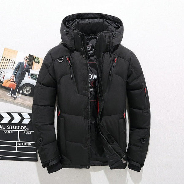 Doudoune Homme Amawinc Capuche Matelassée Isolation En Plumes Imperméable Longueur Moyenne