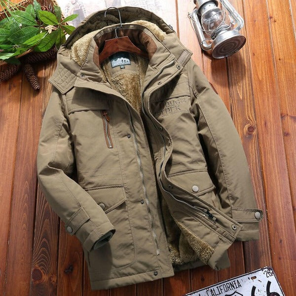 Veste Homme Oversize Doublée Polaire avec Capuche Épaules Matelassées et Multiples Poches pour Toutes Occasions
