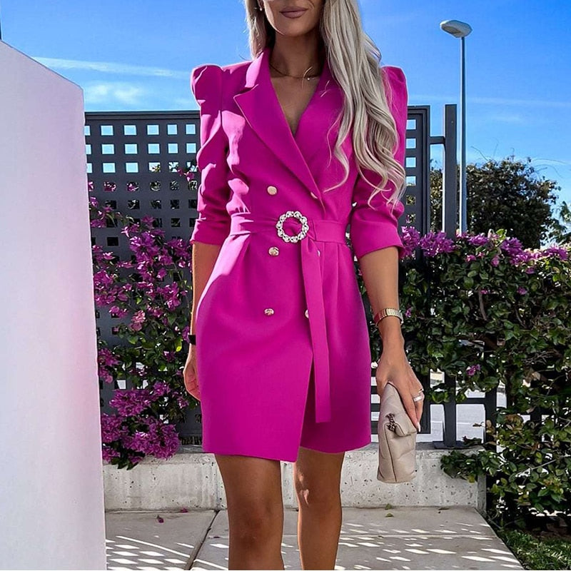 Imogen Robe Blazer Ceinturée Pour Femme Par Amawinc Polyvalente Pour Bureau Et Sorties