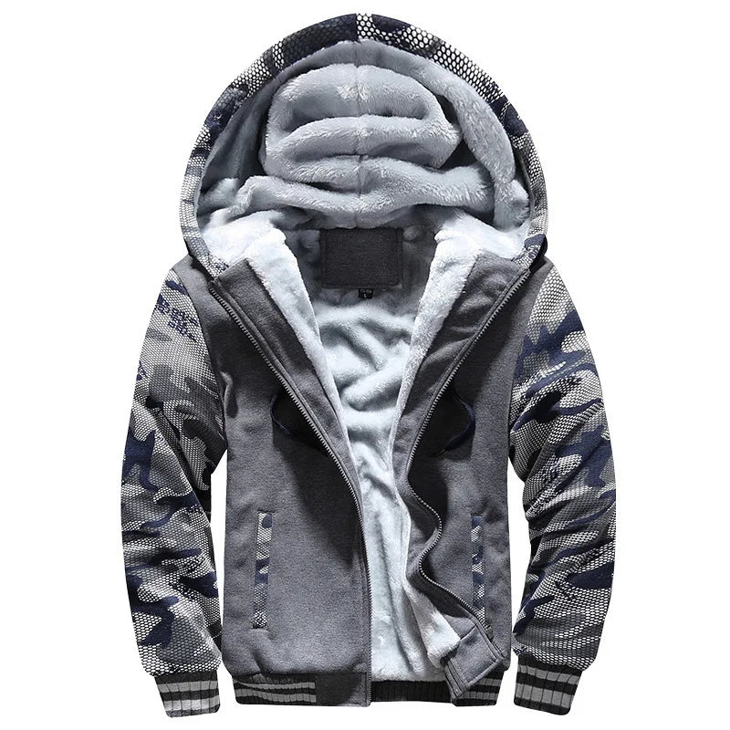 Amawinc Jack Veste À Capuche D'Hiver Pour Homme Avec Doublure Polaire Épaisse Manches Camouflage