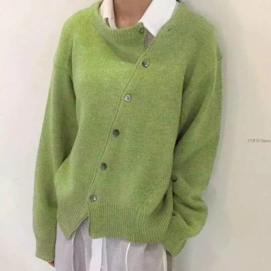 Veste Cachemire À Nouage Avec Boutons Asymétriques Pour Femme Élégante Et Confortable Idéale Pour Le Quotidien
