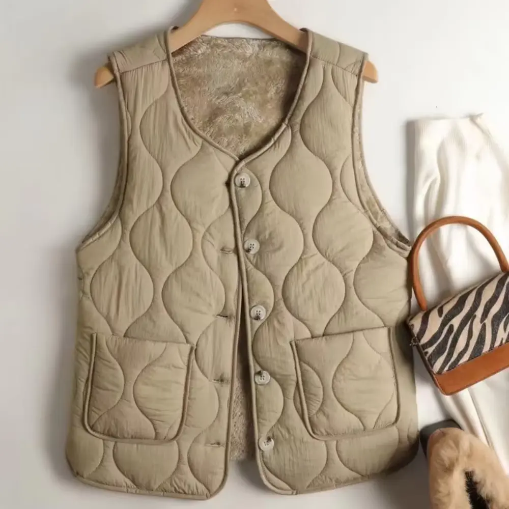 Gilet Jade Double Face Boutonnée En Molleux Polaire Idéale Pour Temps Froids Et Confortable