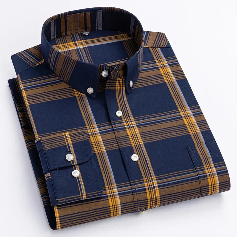 Chemise Pour Homme À Carreaux Boutonnée Amawinc Bryan Confort Moderne Pour Tous Les Jours Polyvalente
