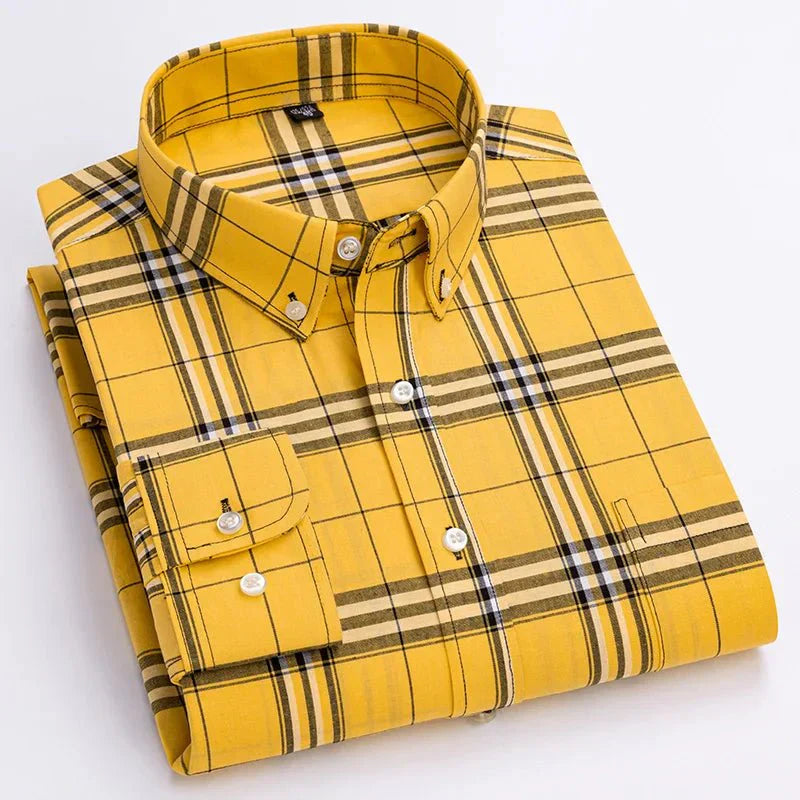 Chemise Pour Homme À Carreaux Boutonnée Amawinc Bryan Confort Moderne Pour Tous Les Jours Polyvalente