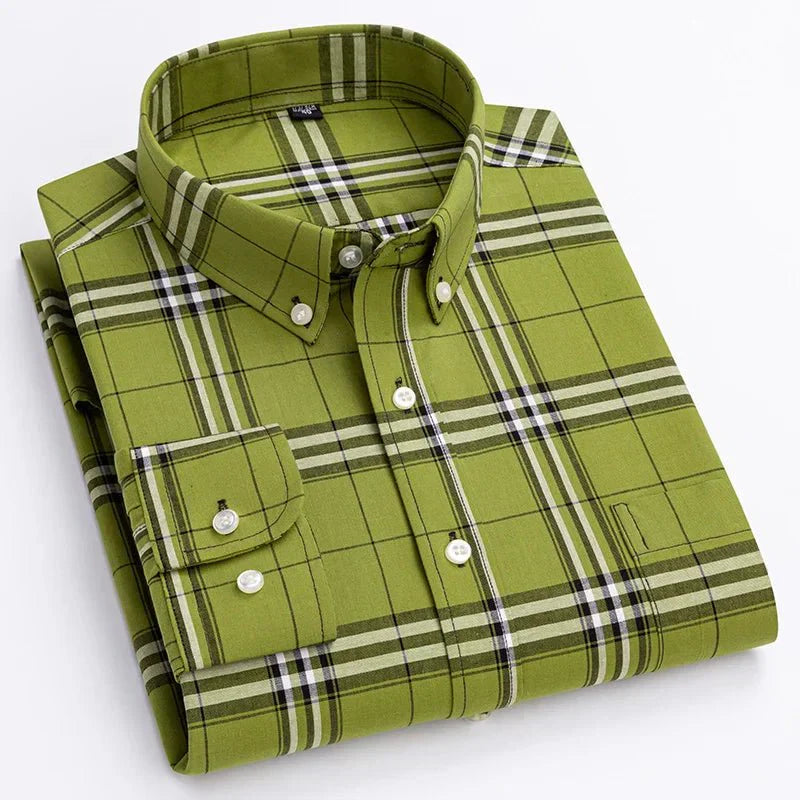 Chemise Pour Homme À Carreaux Boutonnée Amawinc Bryan Confort Moderne Pour Tous Les Jours Polyvalente