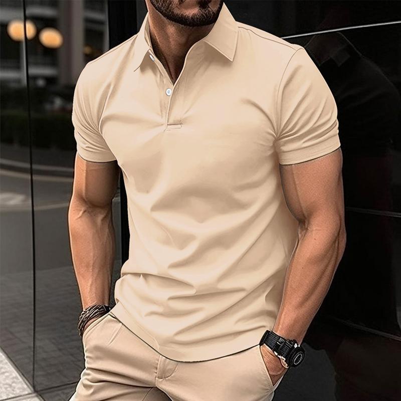 Polo Homme Slim Fit À Manches Courtes Col Classique Pour Look Décontracté Chic Par Amawinc