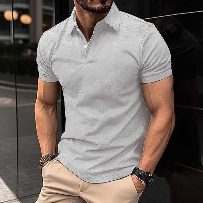 Polo Homme Slim Fit À Manches Courtes Col Classique Pour Look Décontracté Chic Par Amawinc