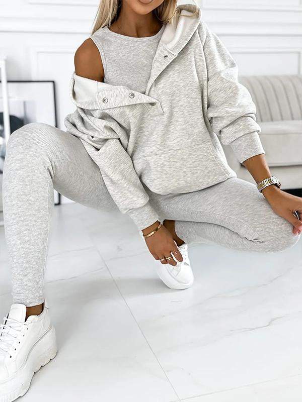 Damen-Loungewear-Set: 3-teilig und kuschelig