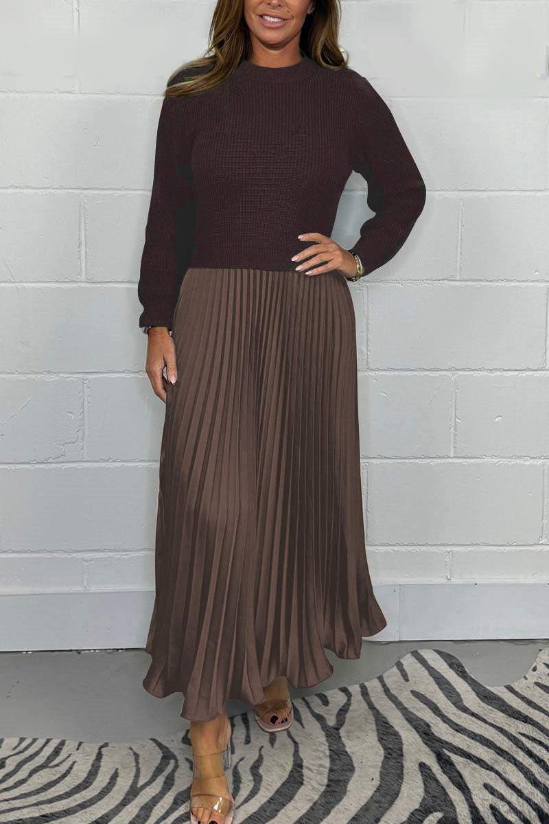 Jupe Maxi Plissée Pour Femme À Taille Haute Élégante Idéale Pour Vie Quotidienne Et Fêtes