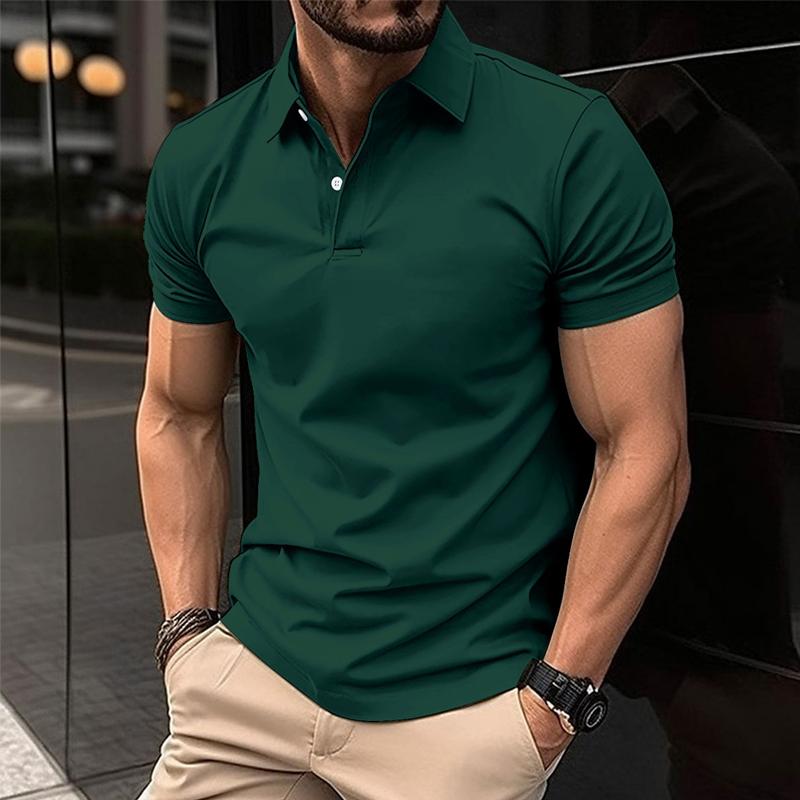 Polo Homme Slim Fit À Manches Courtes Col Classique Pour Look Décontracté Chic Par Amawinc