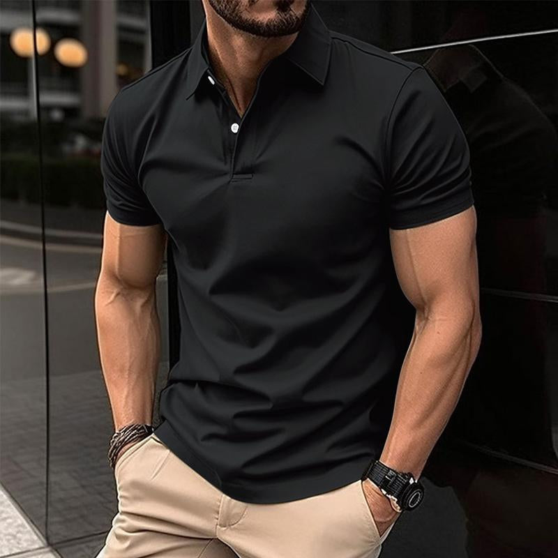 Polo Homme Slim Fit À Manches Courtes Col Classique Pour Look Décontracté Chic Par Amawinc