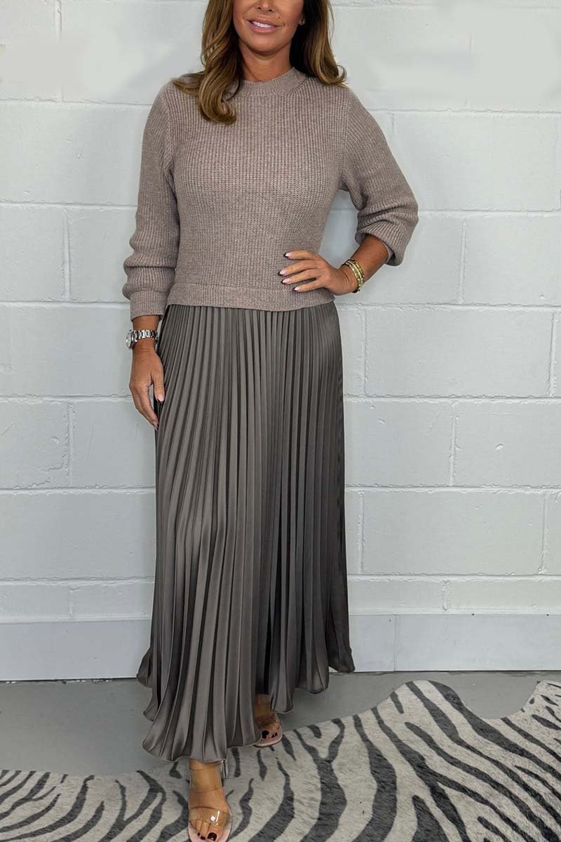 Jupe Maxi Plissée Pour Femme À Taille Haute Élégante Idéale Pour Vie Quotidienne Et Fêtes