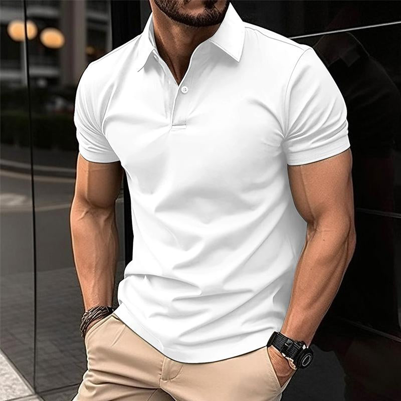 Polo Homme Slim Fit À Manches Courtes Col Classique Pour Look Décontracté Chic Par Amawinc