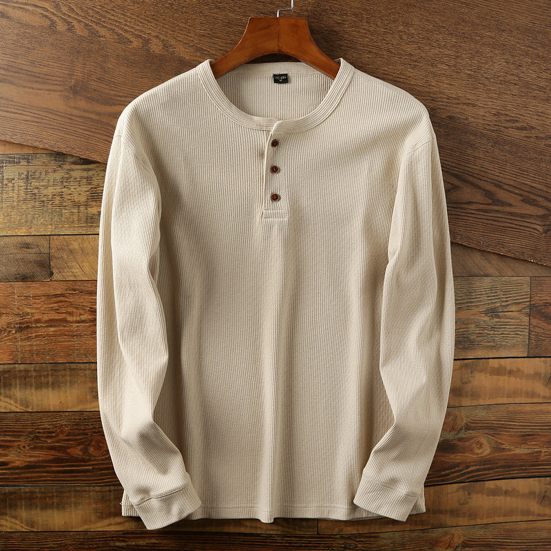 T Shirt Henley Homme Inspiré Nordique En Coton 100 Pour Cent Manches Longues Confort Quotidien