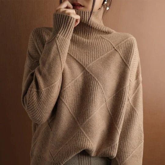 Pull En Tricot Classique À Col Rond Coupe Régulière Avec Maille Côtelée Au Col Poignets Et Ourlet