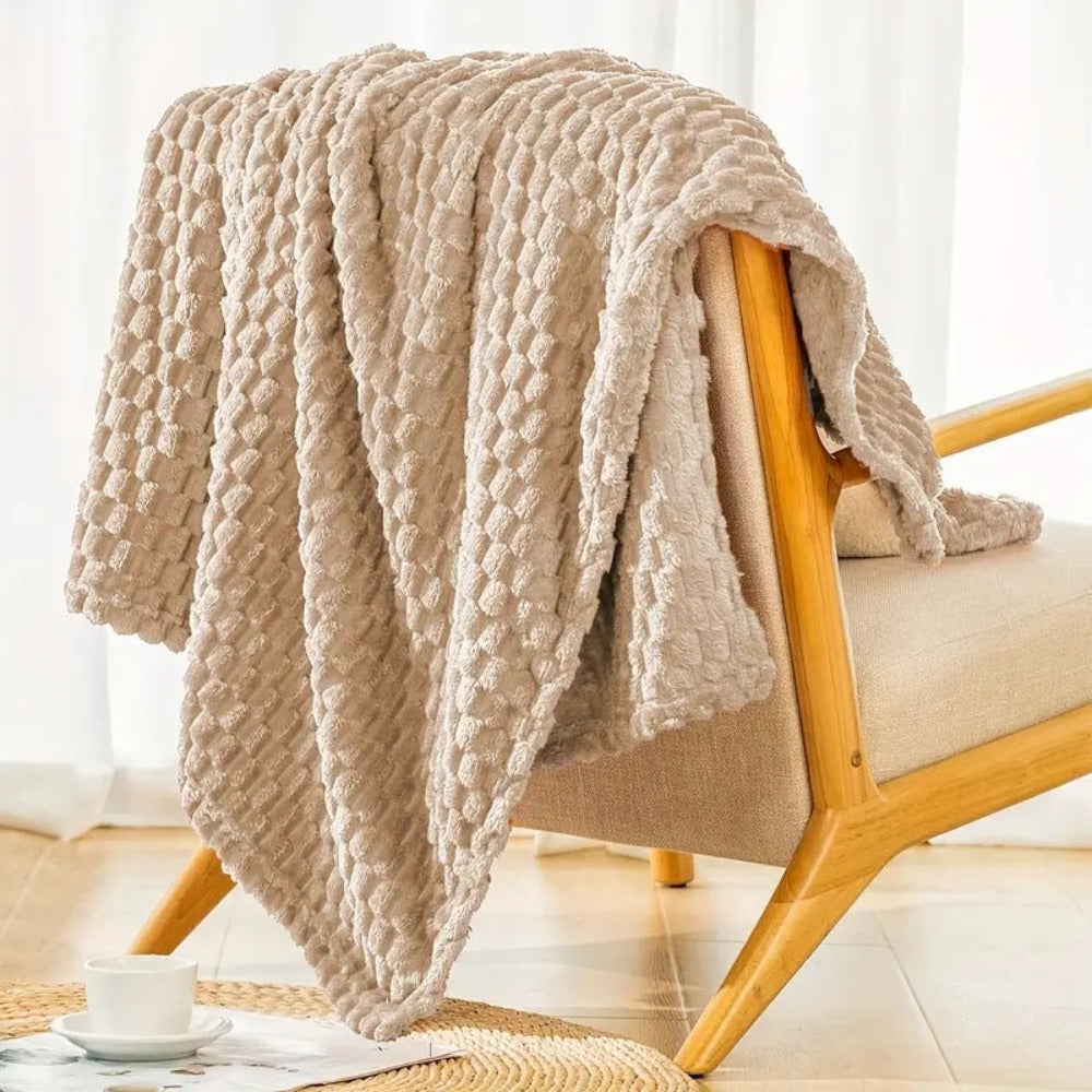Couverture Polaire Moderne Avec Motif Boules Texturées Pour Canapé Ou Lit Douce Et Confortable