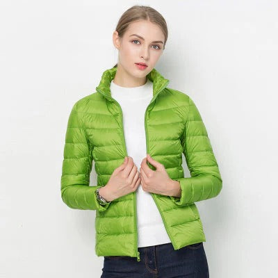 Veste Duvet Ultra Légère Pour Femmes Coupe Regular Courte Polyvalente Pour Voyage Et Loisirs