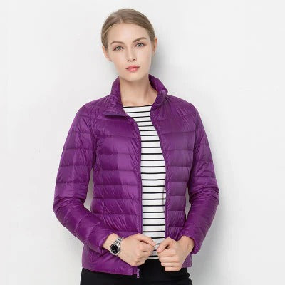Veste Duvet Ultra Légère Pour Femmes Coupe Regular Courte Polyvalente Pour Voyage Et Loisirs