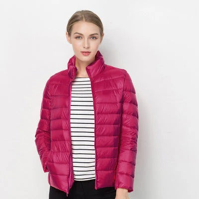 Veste Duvet Ultra Légère Pour Femmes Coupe Regular Courte Polyvalente Pour Voyage Et Loisirs