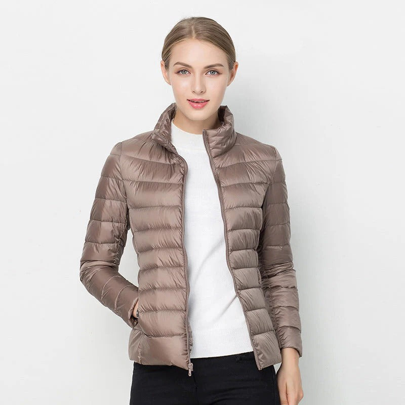 Veste Duvet Ultra Légère Pour Femmes Coupe Regular Courte Polyvalente Pour Voyage Et Loisirs