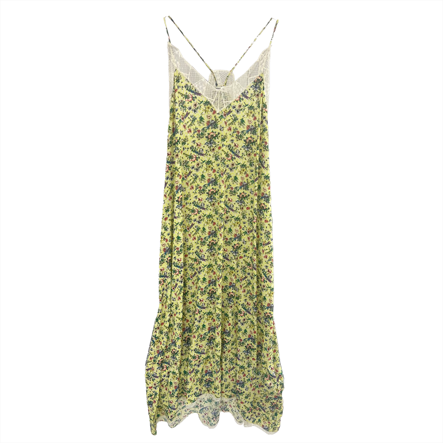 Robe Midi En Soie Lucia Avec Décolleté En V Et Broderie En Dentelle Pour Femmes