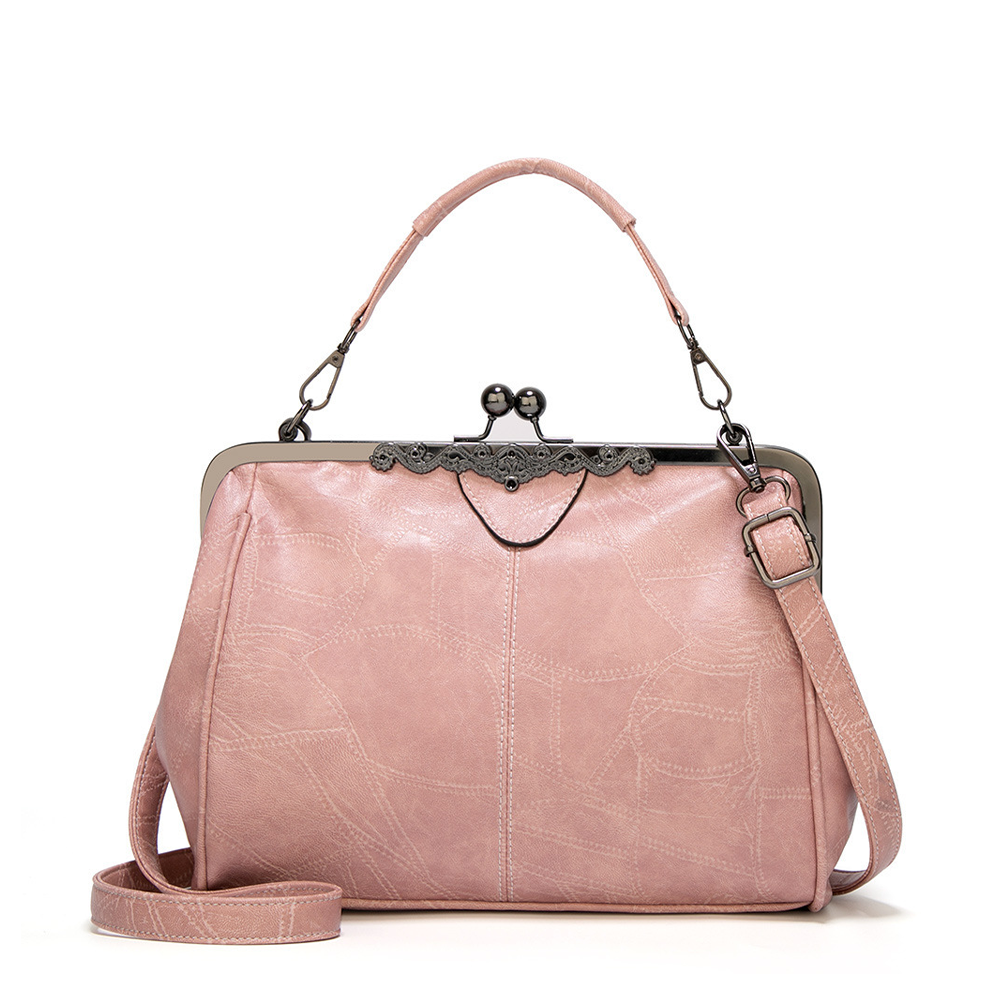 Sac À Main Jacqueline Vintage Avec Fermeture Vintage En Faux Cuir Durable Et Bandoulière Réglable