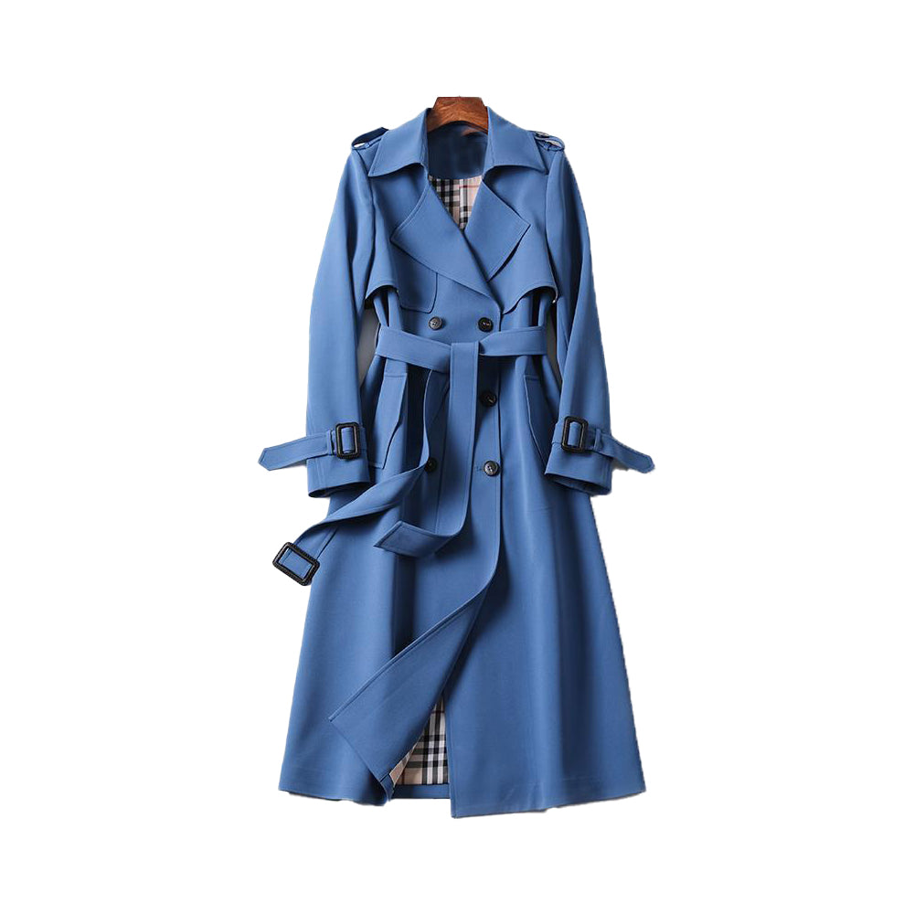Amawinc Manteau Trench À Double Boutonnage Ceinturé Mi Mollet Pour Femmes Design Élégant Et Fonctionnel