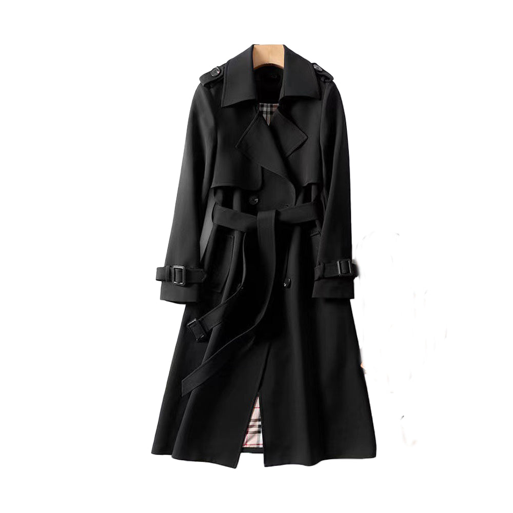 Amawinc Manteau Trench À Double Boutonnage Ceinturé Mi Mollet Pour Femmes Design Élégant Et Fonctionnel