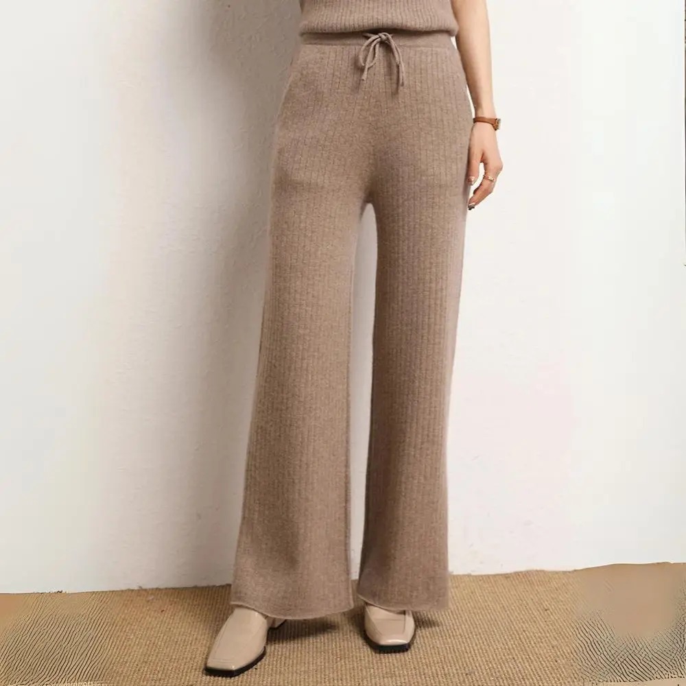 Pantalon Large En Cachemire Marina Pour Femme Chaud Et Confortable Pour Automne Et Hiver