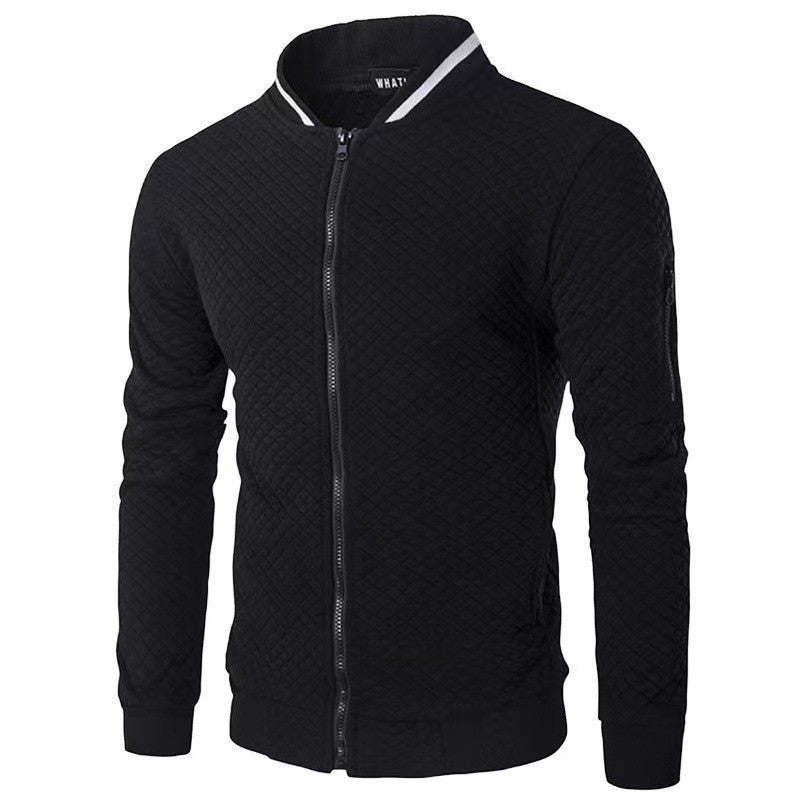 Mason Homme Cardigan À Capuche À Carreaux Matelassé Style Bomber Pour Automne Hiver Veste Extérieure Amawinc