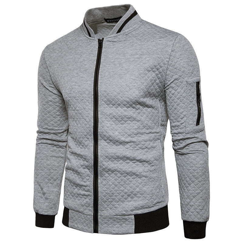 Mason Homme Cardigan À Capuche À Carreaux Matelassé Style Bomber Pour Automne Hiver Veste Extérieure Amawinc