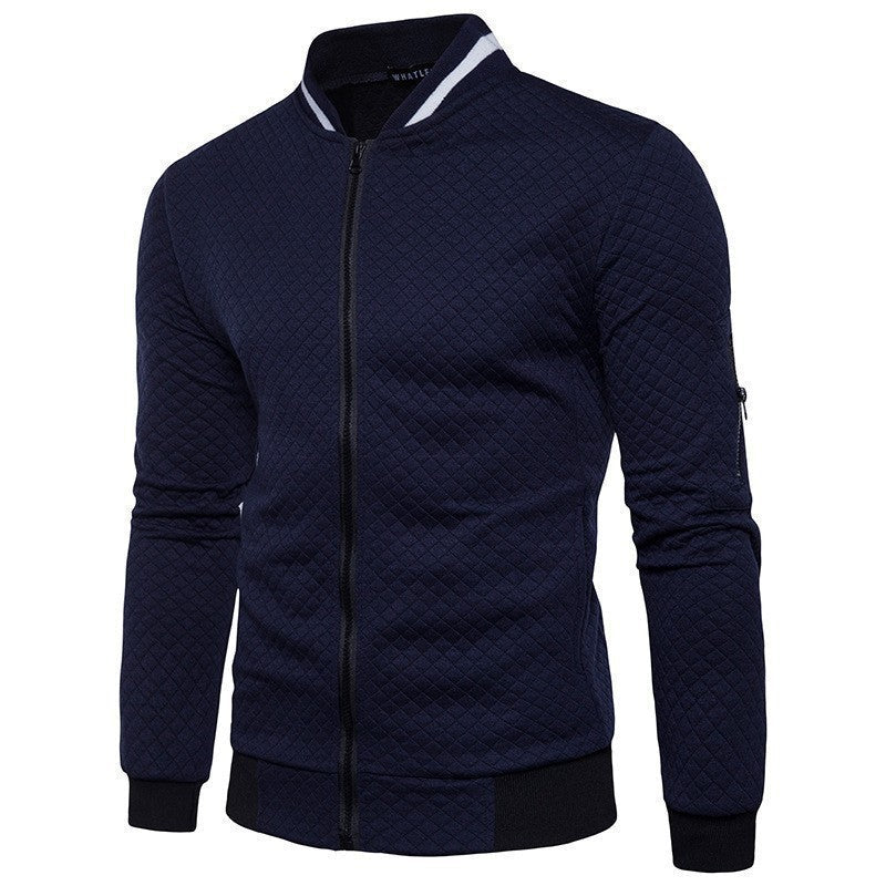 Mason Homme Cardigan À Capuche À Carreaux Matelassé Style Bomber Pour Automne Hiver Veste Extérieure Amawinc