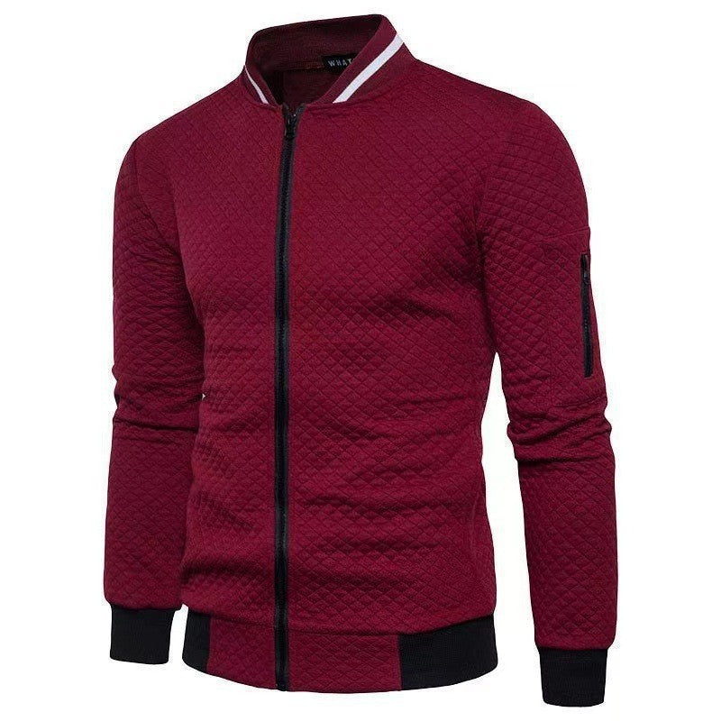 Mason Homme Cardigan À Capuche À Carreaux Matelassé Style Bomber Pour Automne Hiver Veste Extérieure Amawinc