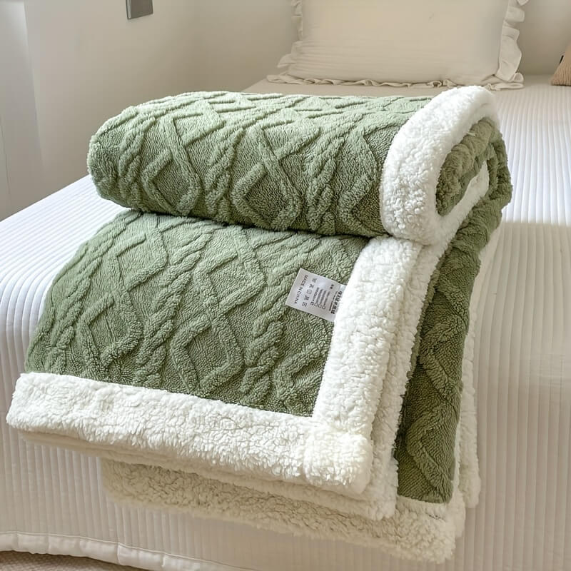 Couverture Sherpa Contemporaine Avec Texture Diamant Pour Un Confort Ultra Doux Et Luxueux