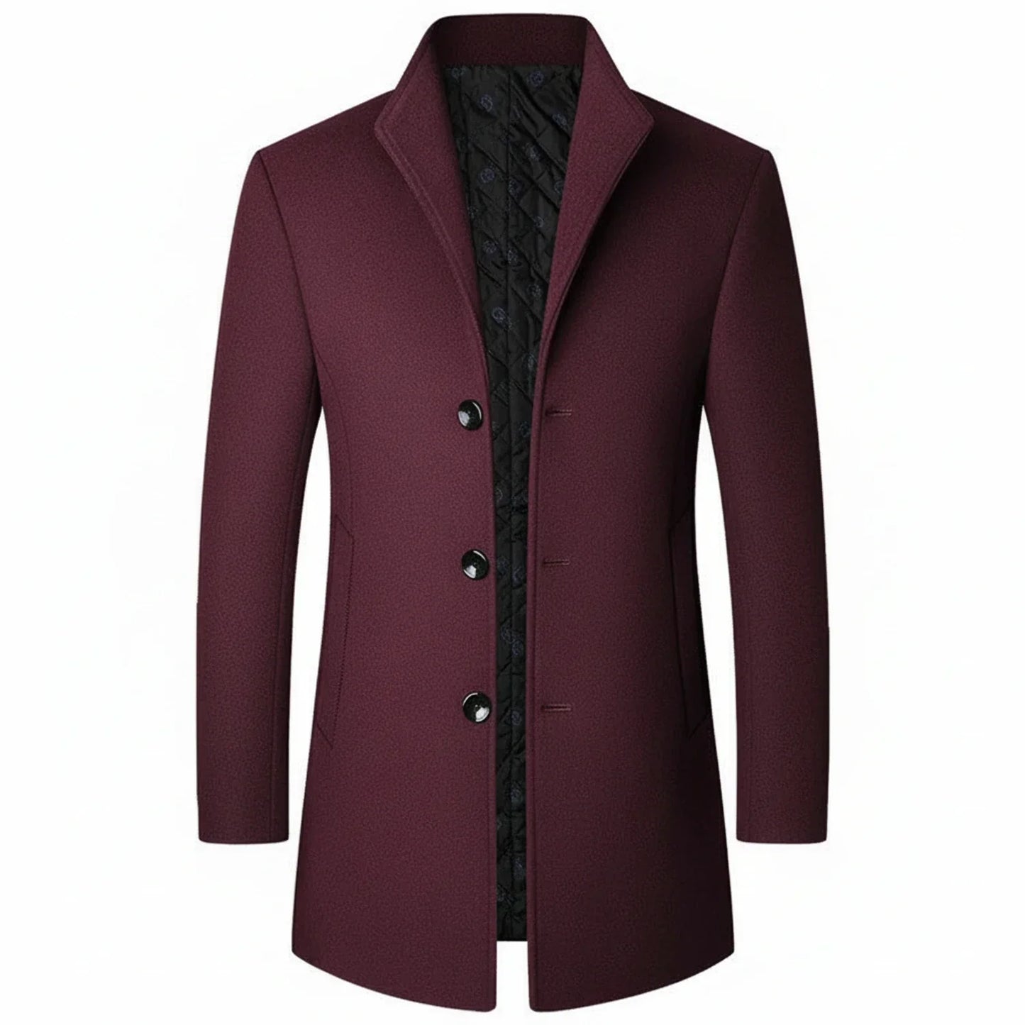 Amawinc Manteau Homme Classique Trois Boutons Forme Formelle À Revers À Entaille Mi Longue Mélange Laine
