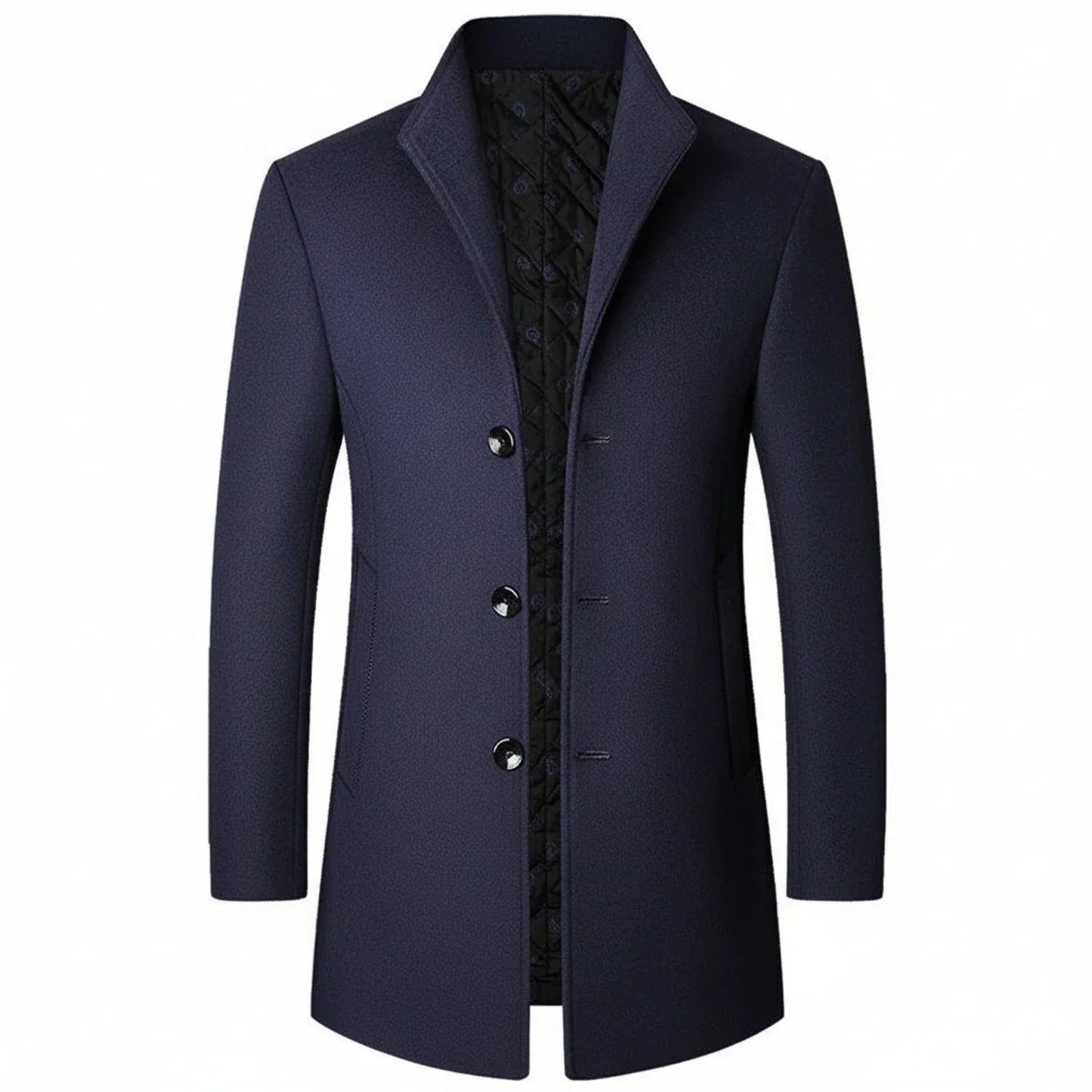 Amawinc Manteau Homme Classique Trois Boutons Forme Formelle À Revers À Entaille Mi Longue Mélange Laine
