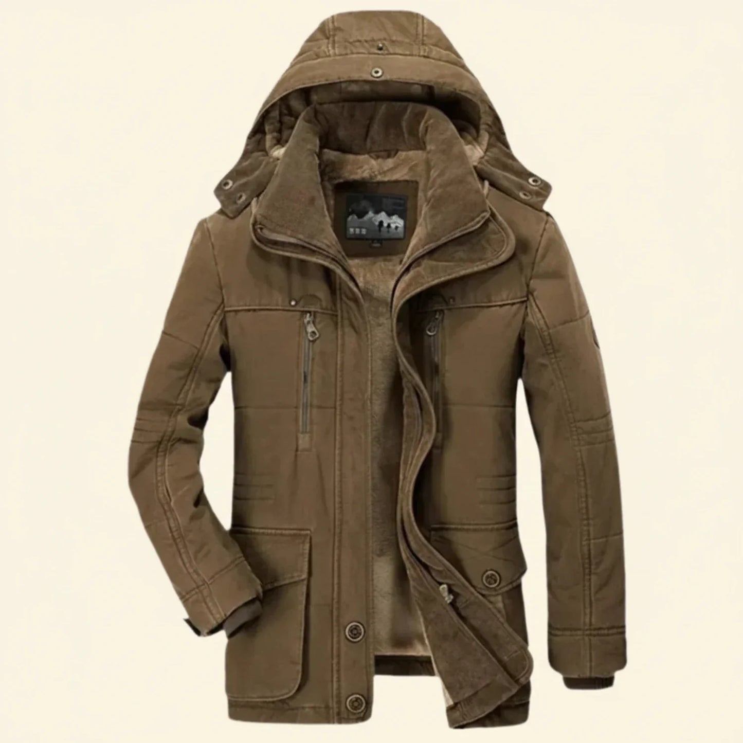Veste Homme À Capuche Utilitaire Hivernale Amawinc Avec Multiples Poches Et Détails Matelassés Aux Épaules