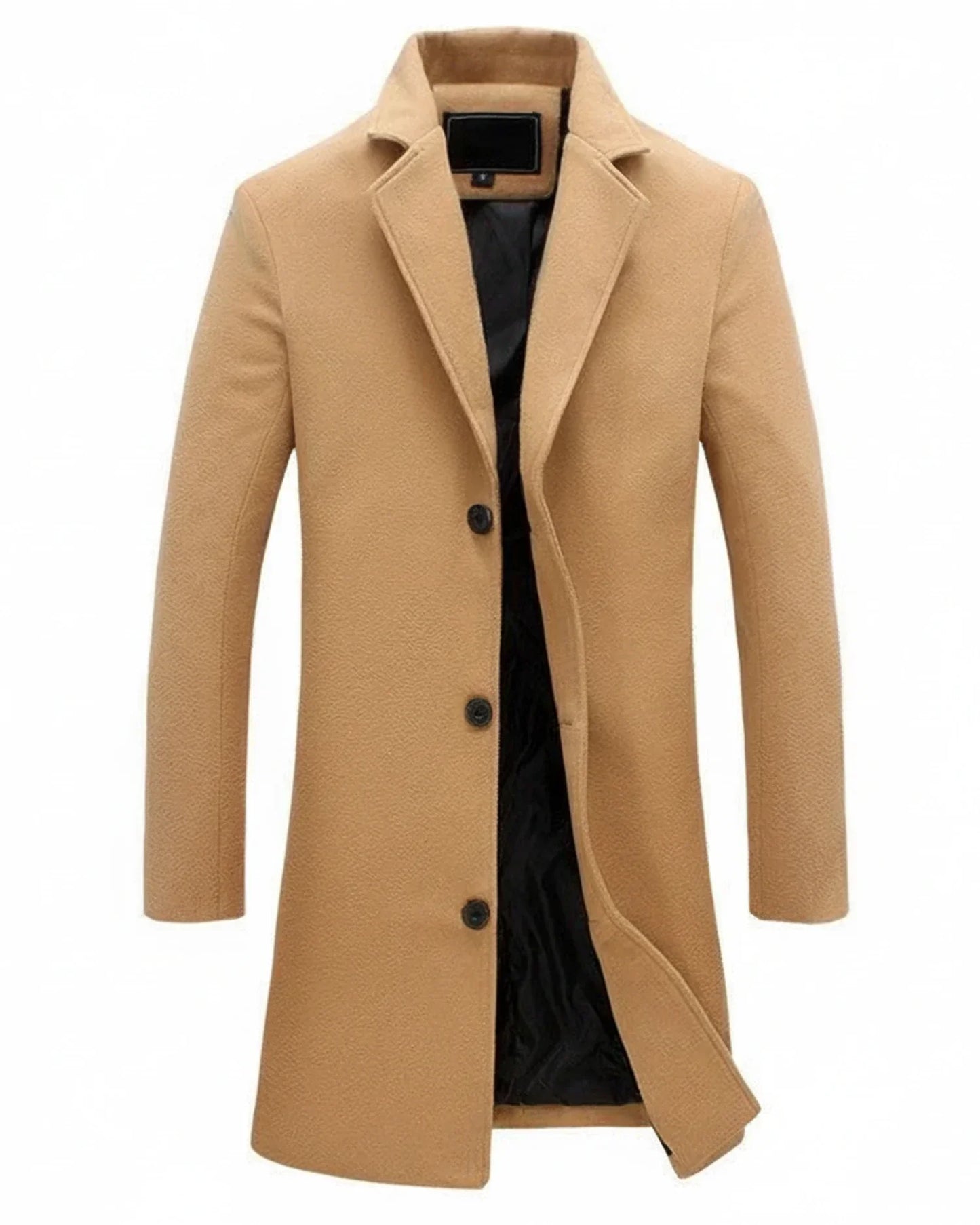 Manteau Long Classique Pour Homme Amawinc Avec Revers Cranté Bouton Devant Polyvalent Pour Tenue Formelle Ou Décontractée