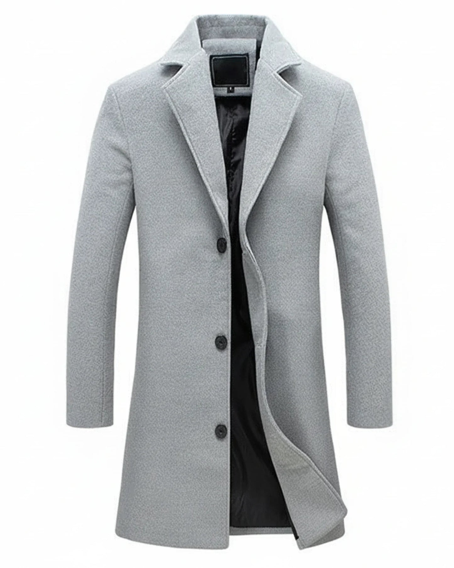 Manteau Long Classique Pour Homme Amawinc Avec Revers Cranté Bouton Devant Polyvalent Pour Tenue Formelle Ou Décontractée