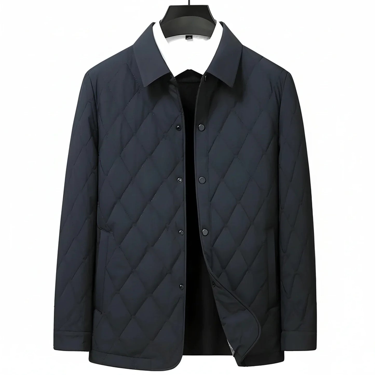 Amawinc Veste Matelassée Décontractée À Points Diamant Avec Poches Avant Et Col Classique Pour Homme