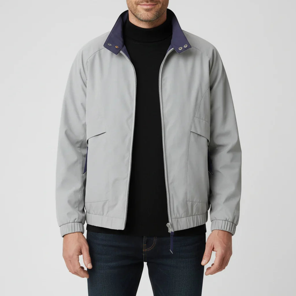 Amawinc Veste Coupe Vent Homme Légère Zip Col Montant Poches Passepoilées Pour Un Style Décontracté Quotidien
