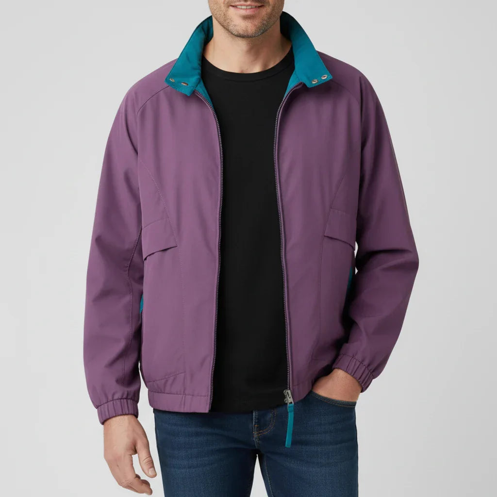 Amawinc Veste Coupe Vent Homme Légère Zip Col Montant Poches Passepoilées Pour Un Style Décontracté Quotidien