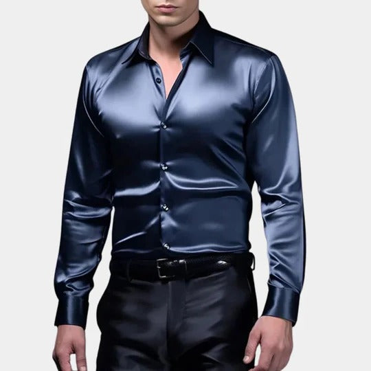 Amawinc Chemise Homme Satinée Pour Affaires Avec Coupe Structurée Pour Tenue Formelle Au Bureau Minimaliste