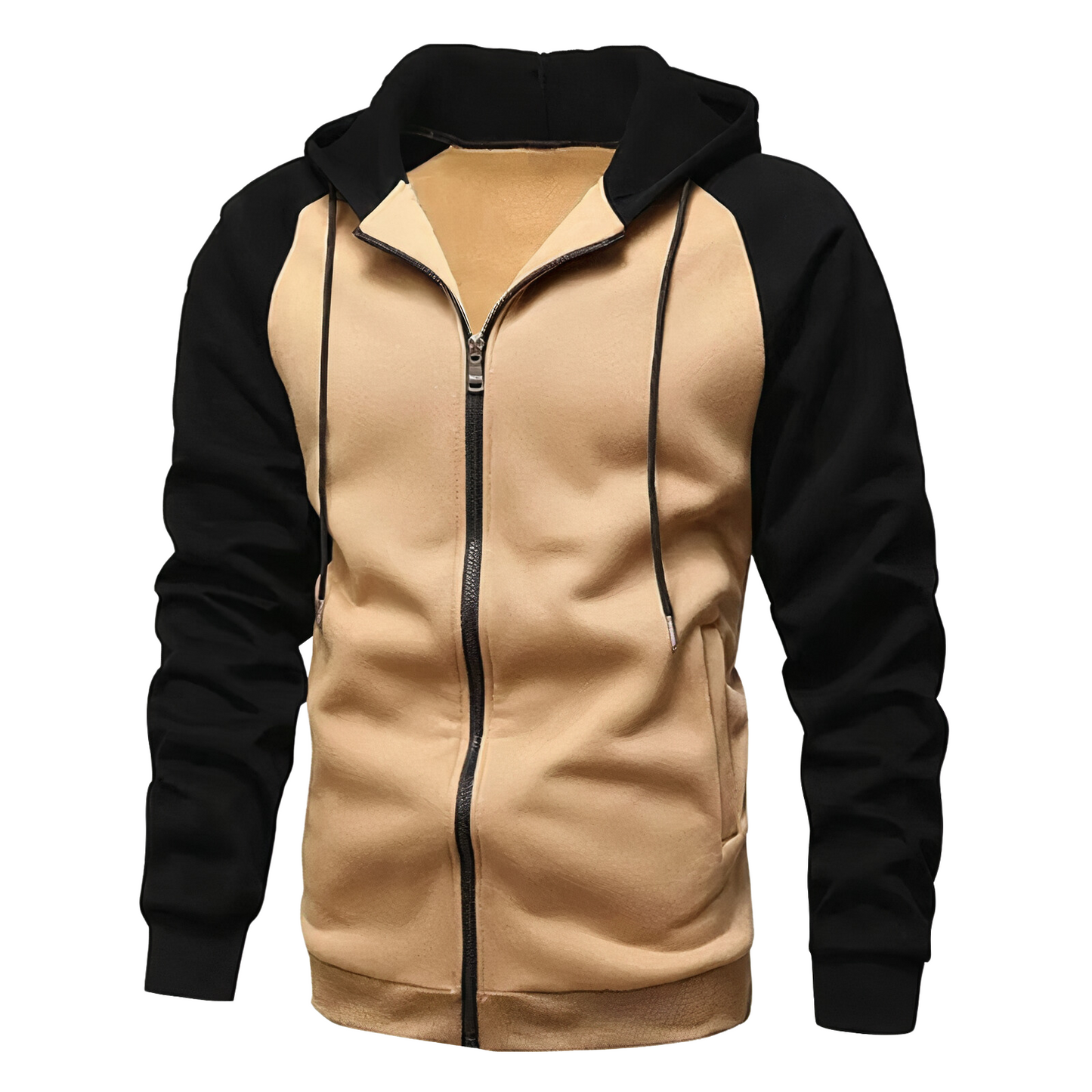 Kyle Hoodie Zippé Homme Casual Sportif Amawinc Léger Confort Gris Deux Tons Pour Activités Physiques Et Loisirs
